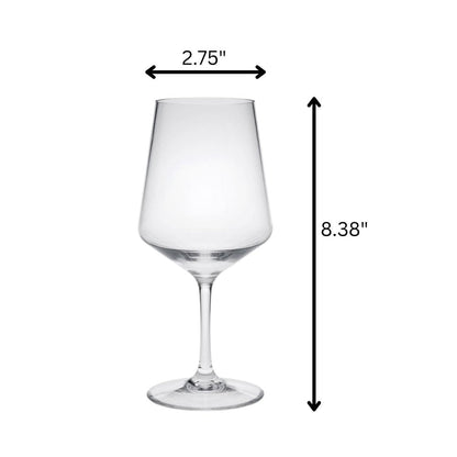 Set of Four Clear Tritan Plastic Stemmed All Purpose Wine Glasses HomeRoots
