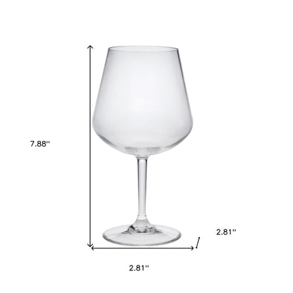 Set of Four Clear Tritan Plastic Stemmed All Purpose Wine Glasses