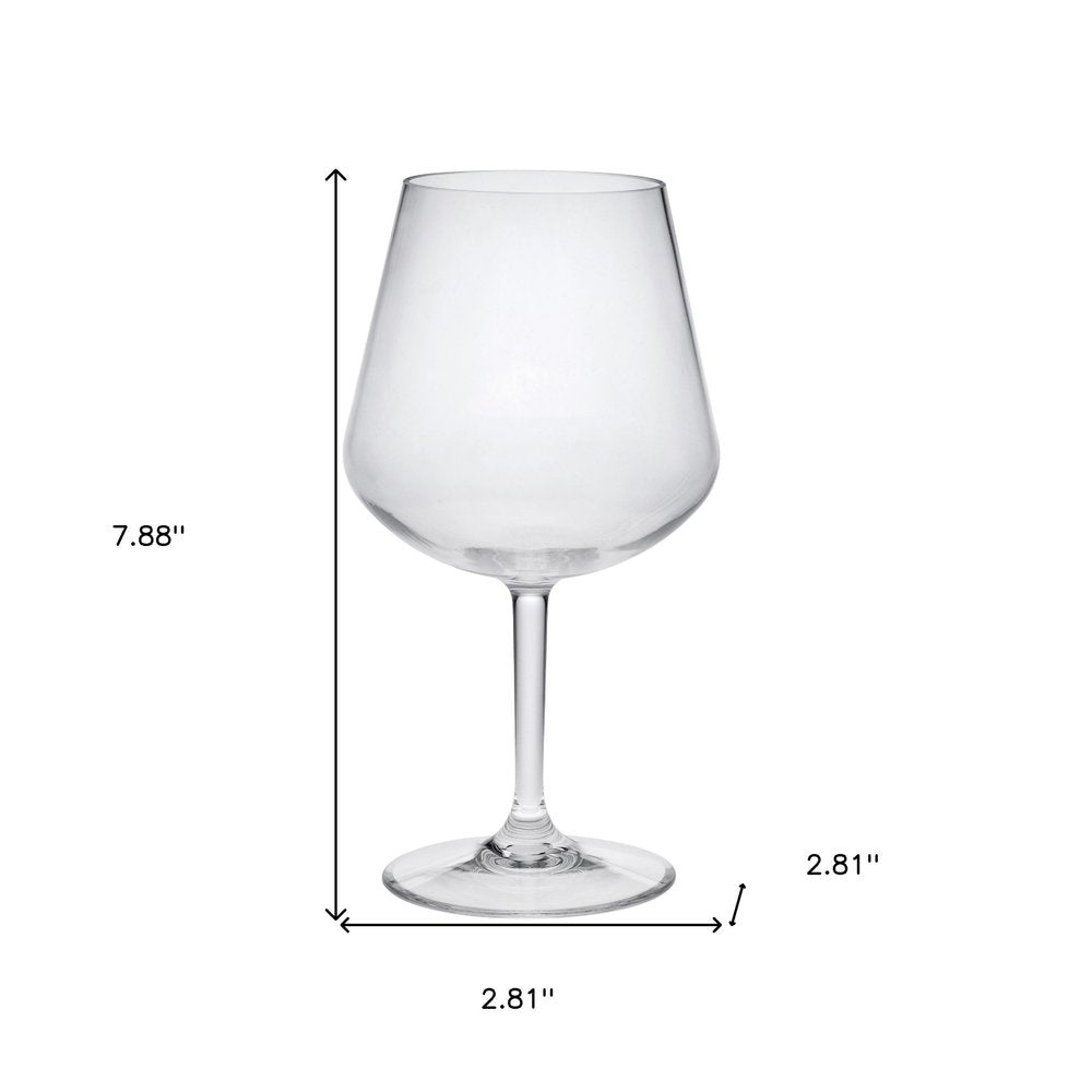 Set of Four Clear Tritan Plastic Stemmed All Purpose Wine Glasses HomeRoots
