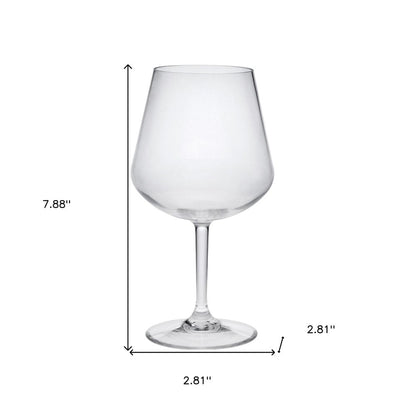 Set of Four Clear Tritan Plastic Stemmed All Purpose Wine Glasses HomeRoots