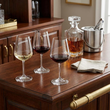 Set of Four Clear Tritan Plastic Stemmed All Purpose Wine Glasses HomeRoots