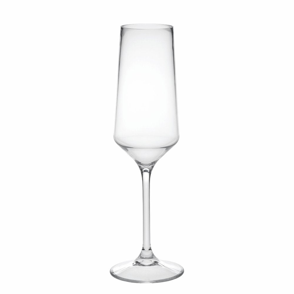 Set of Four Clear Tritan Plastic Stemmed Flutes HomeRoots