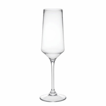 Set of Four Clear Tritan Plastic Stemmed Flutes HomeRoots
