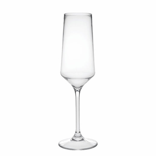 Set of Four Clear Tritan Plastic Stemmed Flute HomeRoots