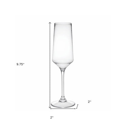 Set of Four Clear Tritan Plastic Stemmed Flutes HomeRoots