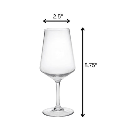 Set of Four Clear Tritan Plastic Stemmed All Purpose Wine Glass HomeRoots