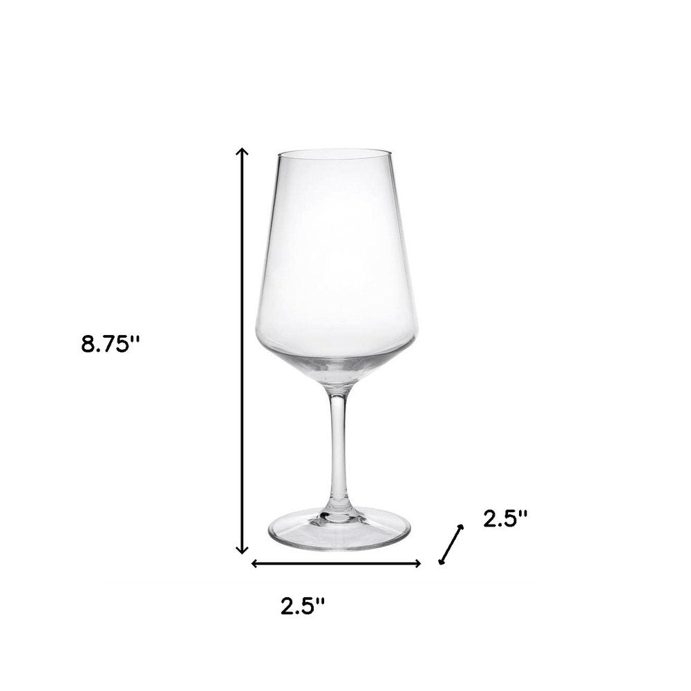 Set of Four Clear Tritan Plastic Stemmed All Purpose Wine Glass HomeRoots