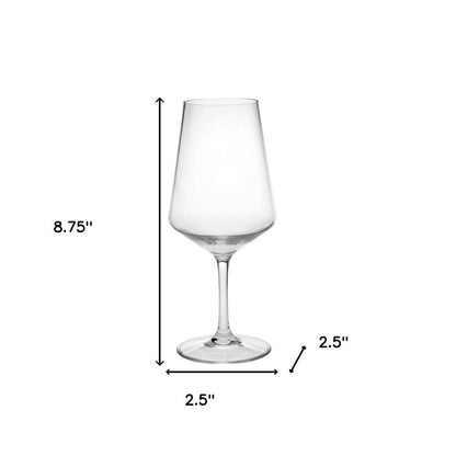 Set of Four Clear Tritan Plastic Stemmed All Purpose Wine Glass HomeRoots