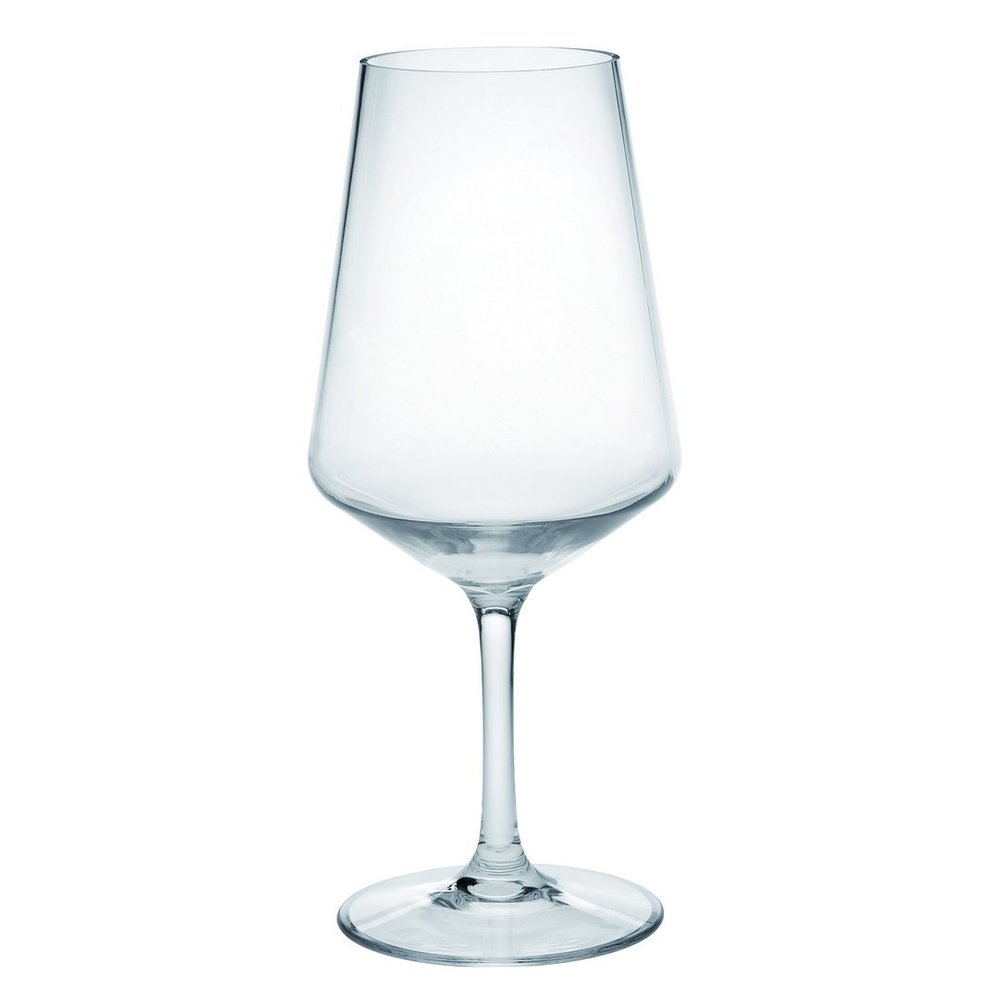 Set of Four Clear Tritan Plastic Stemmed All Purpose Wine Glass HomeRoots