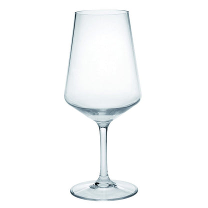 Set of Four Clear Tritan Plastic Stemmed All Purpose Wine Glass HomeRoots