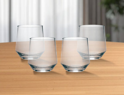 Set of Four Clear Tritan Plastic Stemmed All Purpose Wine Glass HomeRoots