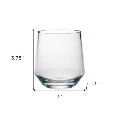 Set of Four Clear Tritan Plastic Stemmed All Purpose Wine Glass HomeRoots