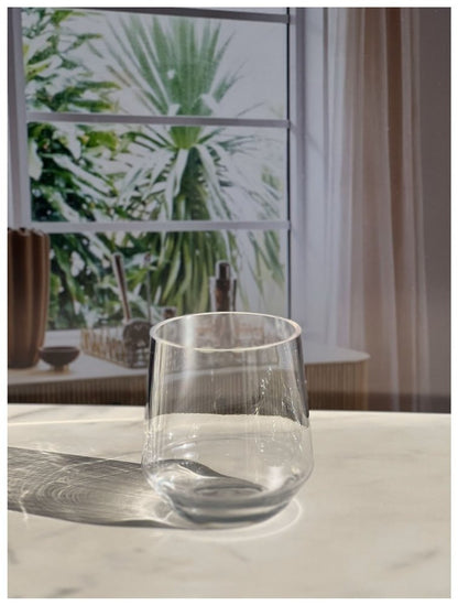 Set of Four Clear Tritan Plastic Stemmed All Purpose Wine Glass HomeRoots