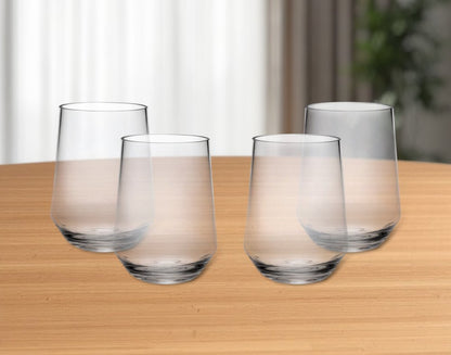 Set of Four Clear Tritan Plastic Stemless All Purpose Tumbler Wine Glasses HomeRoots