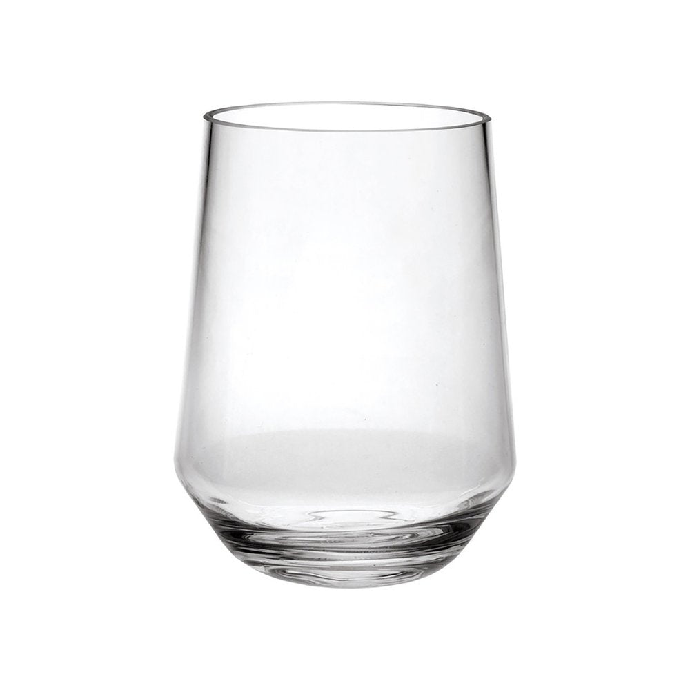 Set of Four Clear Tritan Plastic Stemless All Purpose Tumbler Wine Glasses HomeRoots