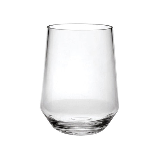 Set of Four Clear Tritan Plastic Stemless All Purpose Tumbler Wine Glasses HomeRoots
