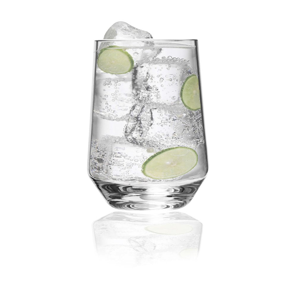 Set of Four Clear Tritan Plastic Stemless All Purpose Tumbler Wine Glasses HomeRoots