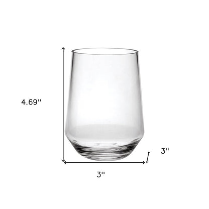 Set of Four Clear Tritan Plastic Stemless All Purpose Tumbler Wine Glasses HomeRoots