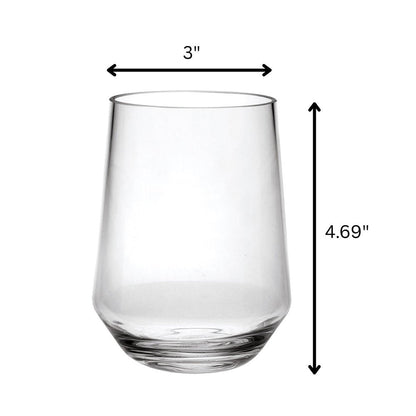 Set of Four Clear Tritan Plastic Stemless All Purpose Tumbler Wine Glasses HomeRoots