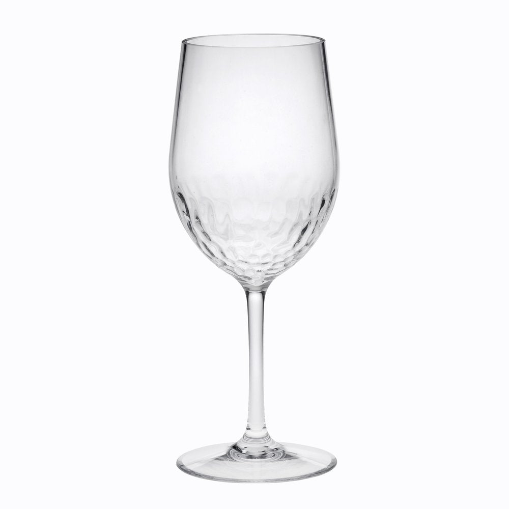 Set of Four Clear Tritan Plastic Stemmed All Purpose Wine Glass HomeRoots