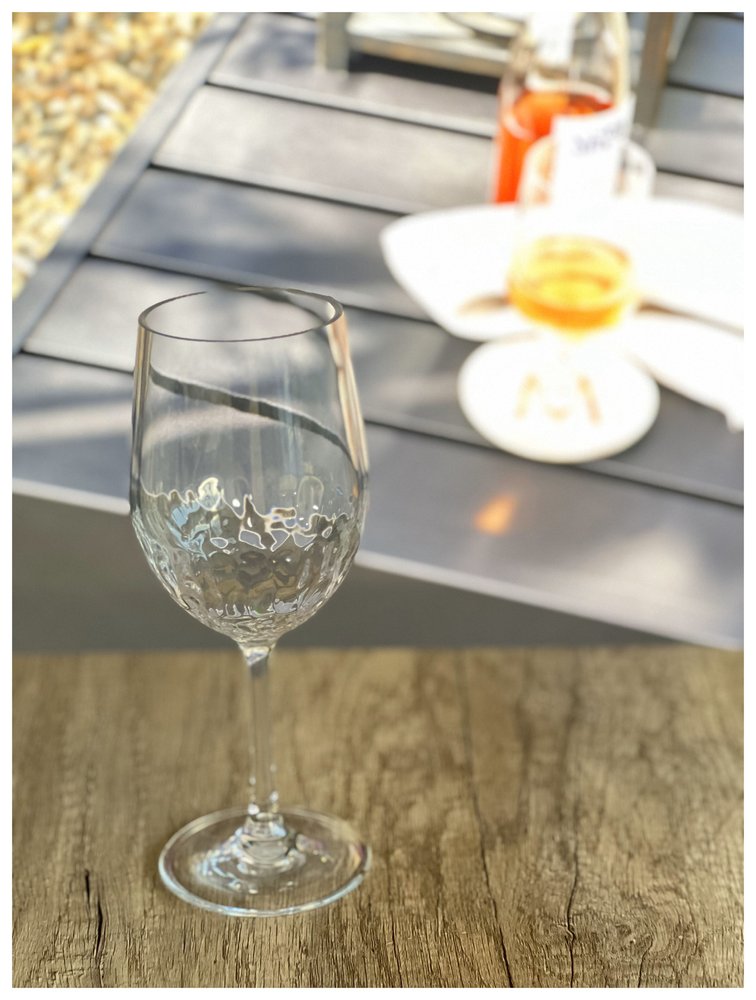 Set of Four Clear Tritan Plastic Stemmed All Purpose Wine Glass HomeRoots