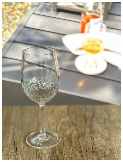 Set of Four Clear Tritan Plastic Stemmed All Purpose Wine Glass HomeRoots