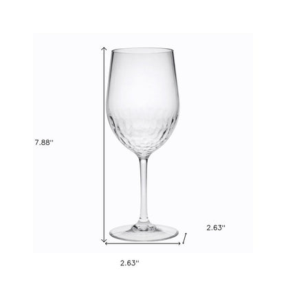 Set of Four Clear Tritan Plastic Stemmed All Purpose Wine Glass HomeRoots