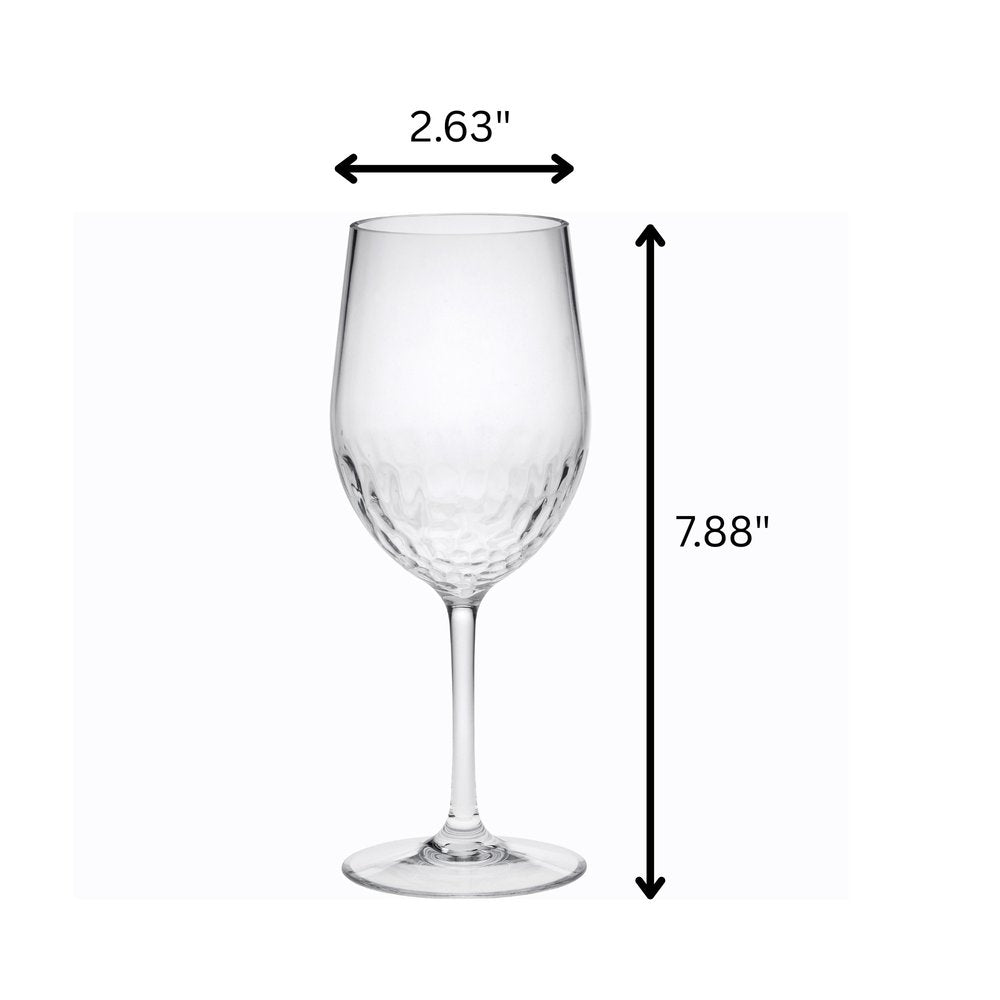 Set of Four Clear Tritan Plastic Stemmed All Purpose Wine Glass HomeRoots