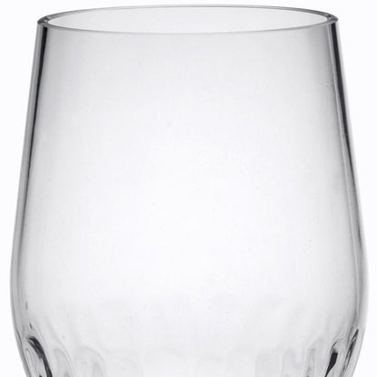 Set of Four Clear Tritan Plastic Stemmed All Purpose Wine Glass HomeRoots