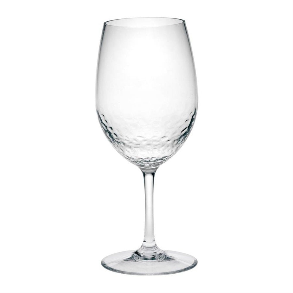 Set of Four Clear Tritan Plastic Stemmed All Purpose Wine Glass HomeRoots