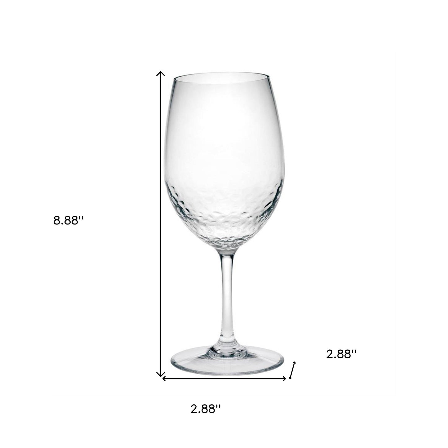 Set of Four Clear Tritan Plastic Stemmed All Purpose Wine Glass