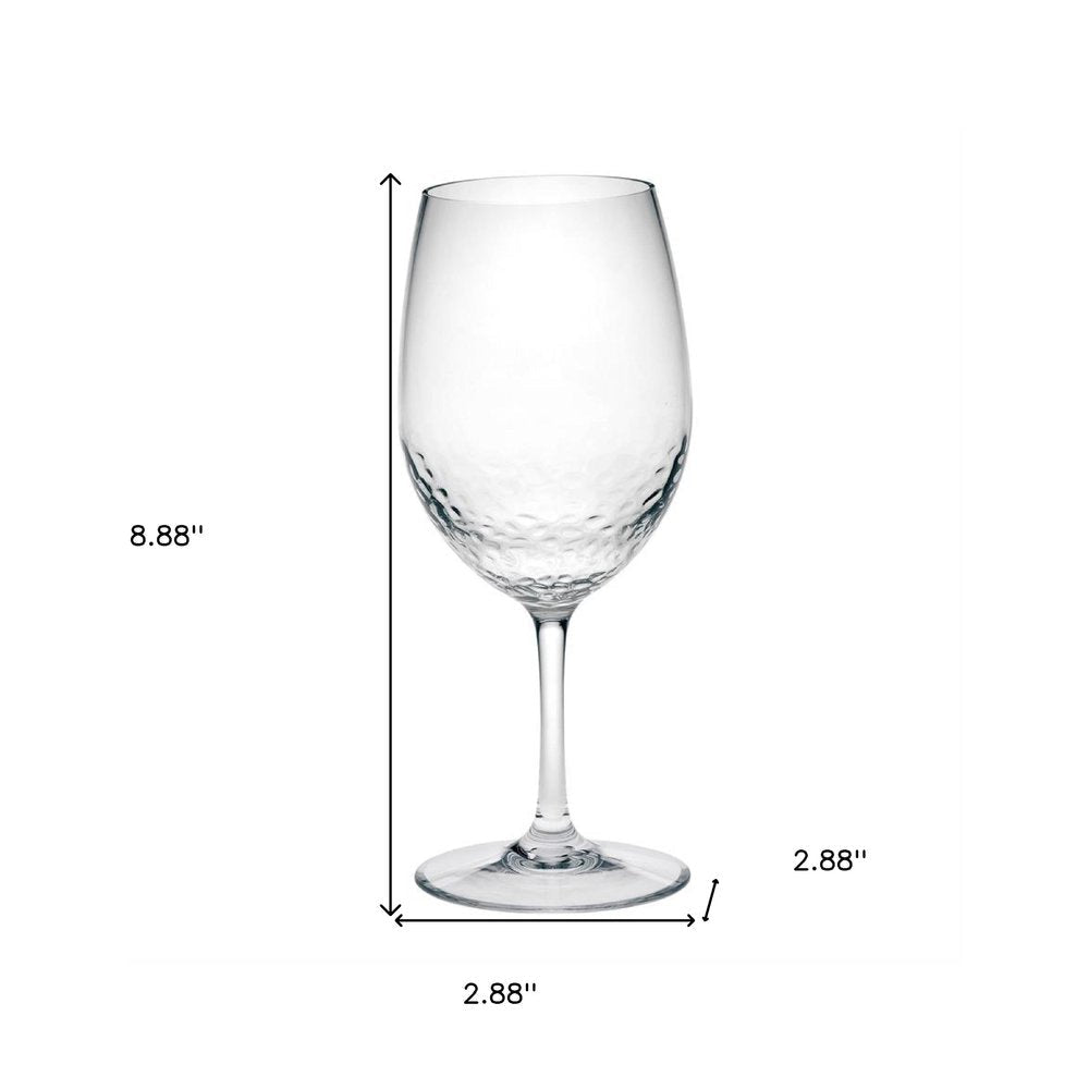 Set of Four Clear Tritan Plastic Stemmed All Purpose Wine Glass HomeRoots
