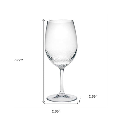 Set of Four Clear Tritan Plastic Stemmed All Purpose Wine Glass HomeRoots