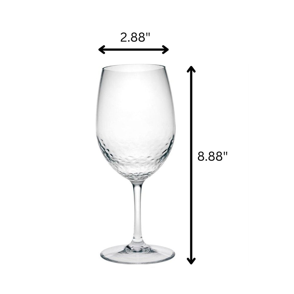 Set of Four Clear Tritan Plastic Stemmed All Purpose Wine Glass HomeRoots