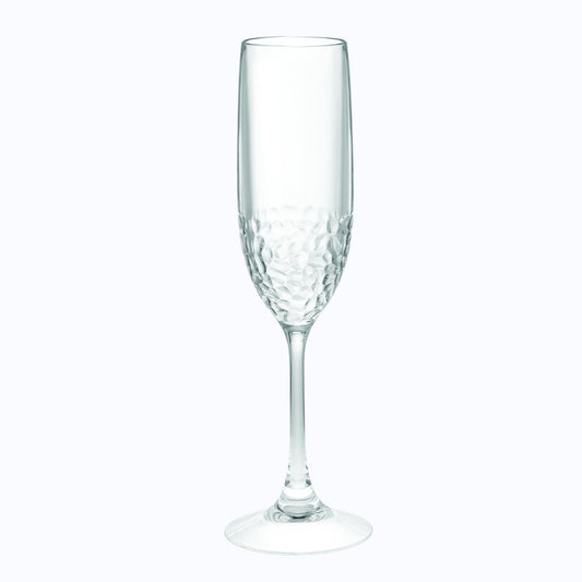 Set of Four Clear Tritan Plastic Stemmed Flute HomeRoots