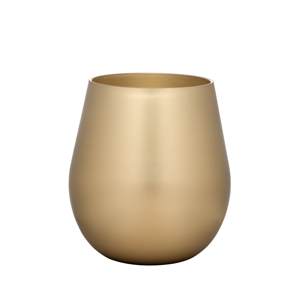 Set of Four Gold Acrylic Stemless All Purpose Wine Glass HomeRoots