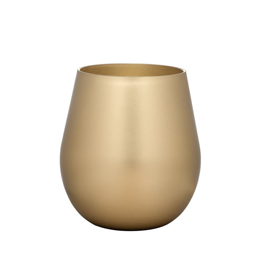 Set of Four Gold Acrylic Stemless All Purpose Wine Glass HomeRoots