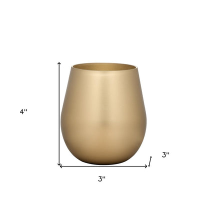 Set of Four Gold Acrylic Stemless All Purpose Wine Glass HomeRoots