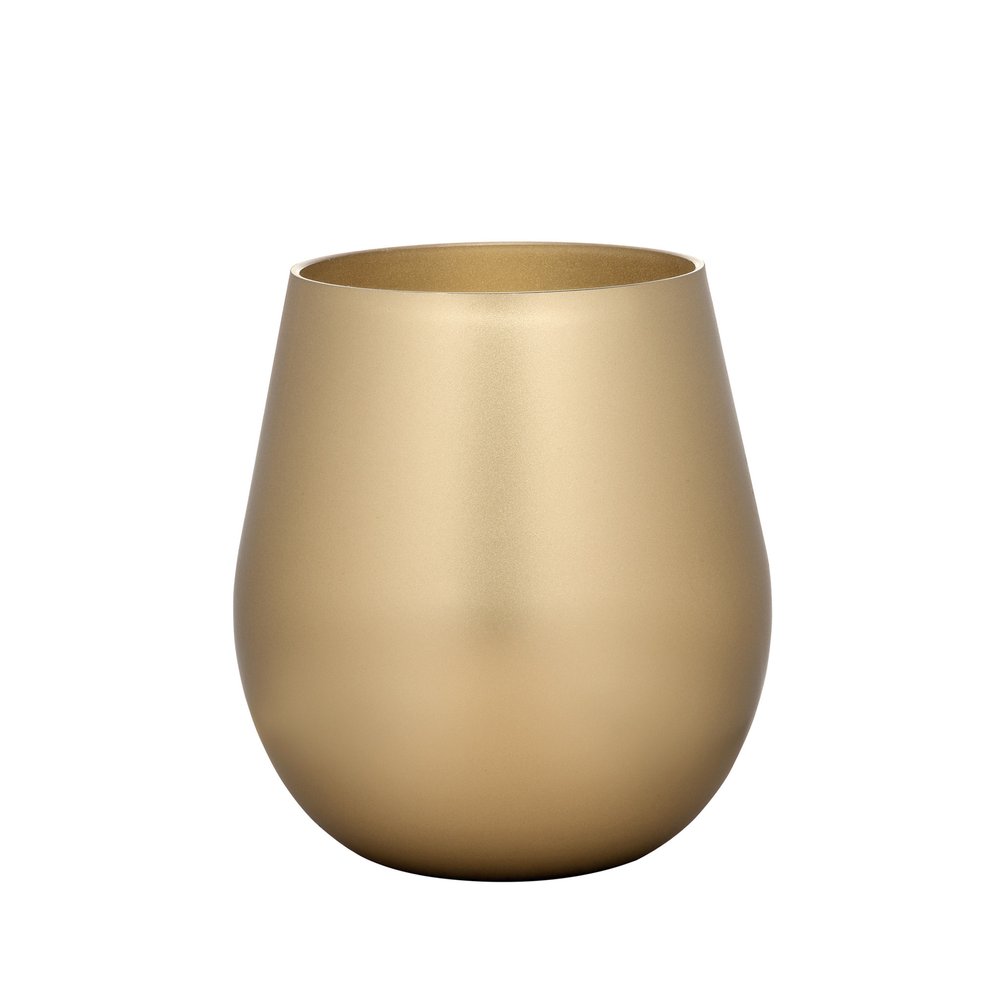 Set of Four Gold Acrylic Stemless All Purpose Wine Glass HomeRoots