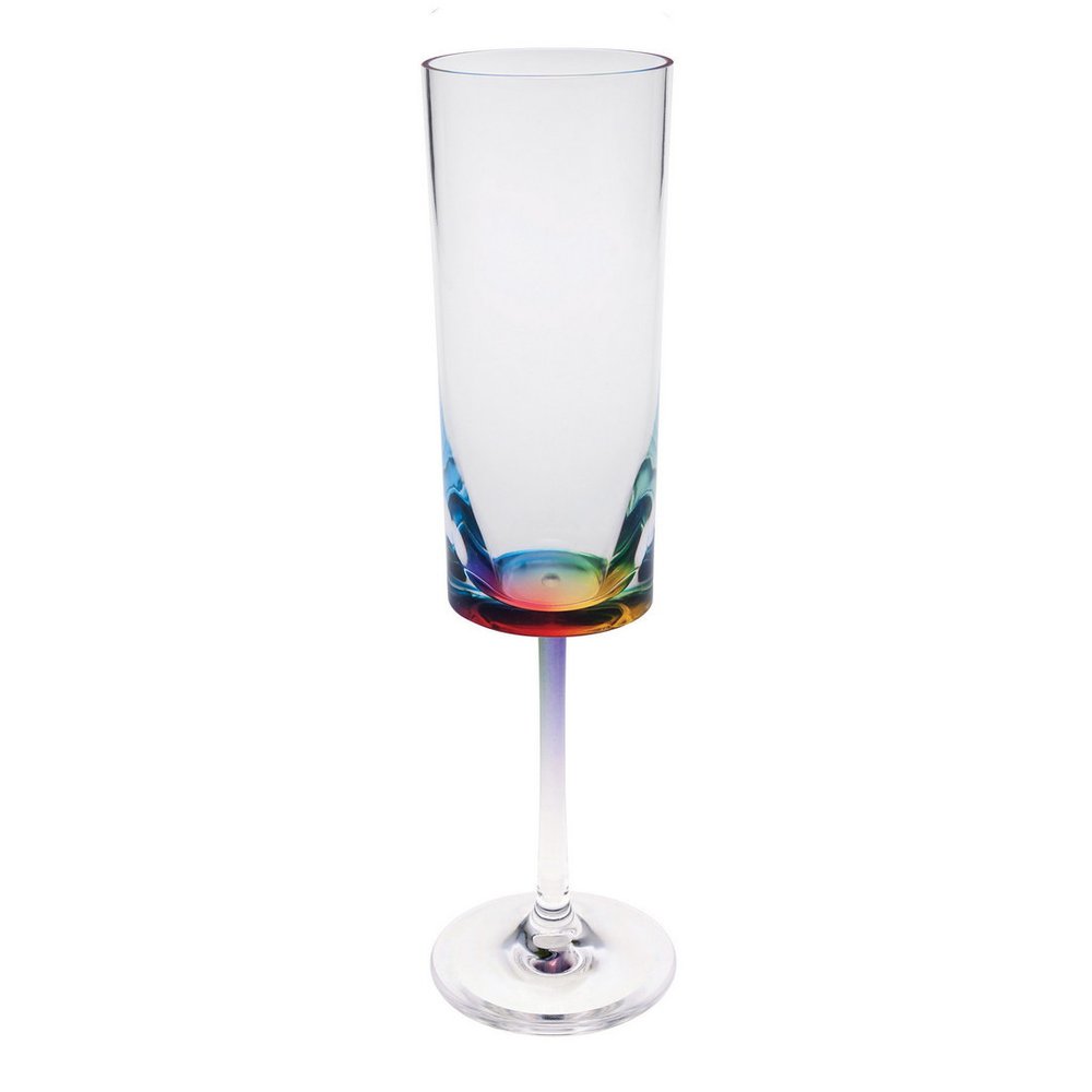 Set of Four Rainbow Geometric Acrylic Stemmed Flutes HomeRoots