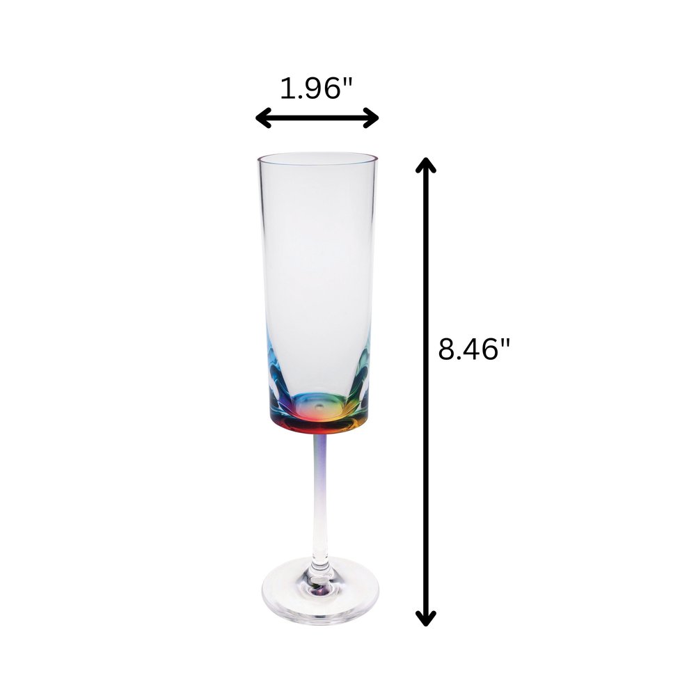 Set of Four Rainbow Geometric Acrylic Stemmed Flutes HomeRoots