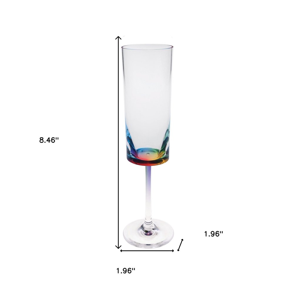 Set of Four Rainbow Geometric Acrylic Stemmed Flutes HomeRoots