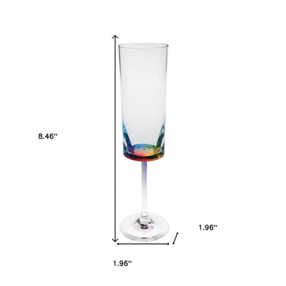 Set of Four Rainbow Geometric Acrylic Stemmed Flutes HomeRoots