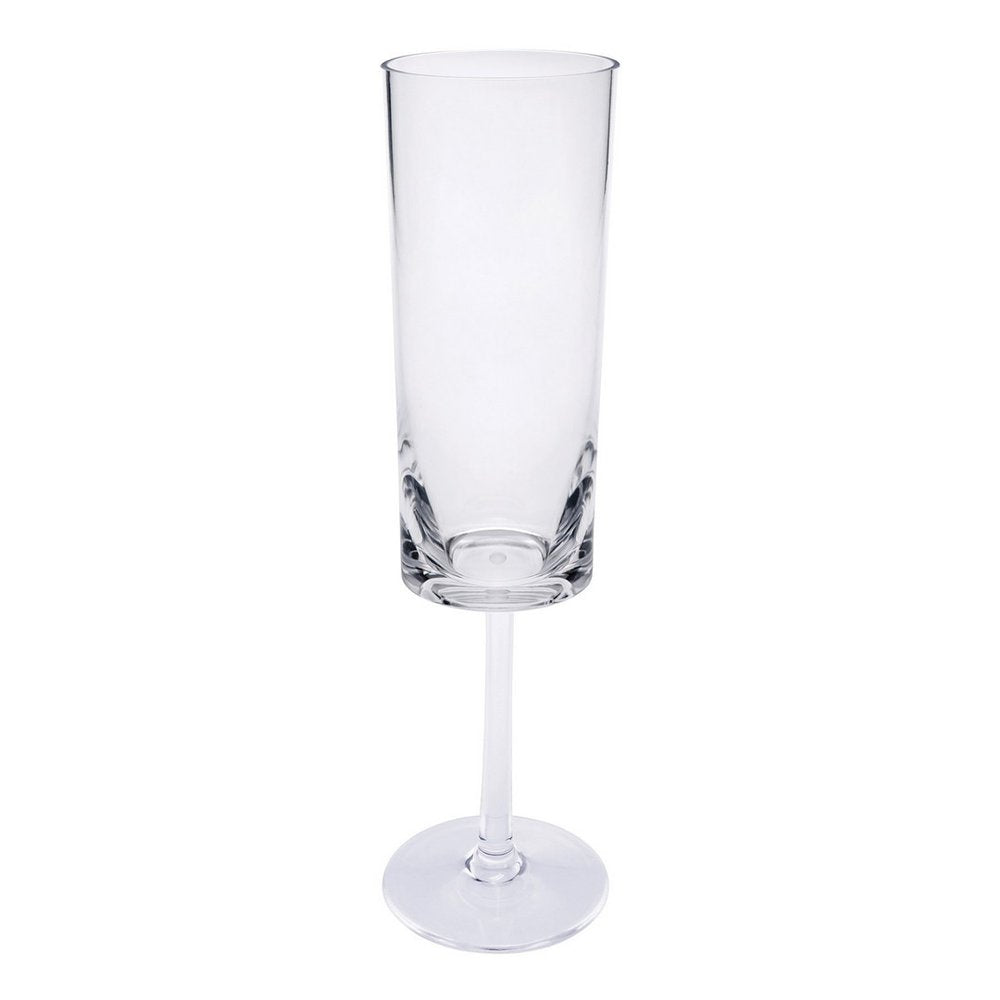 Set of Four Clear Tritan Plastic Stemmed Flute HomeRoots