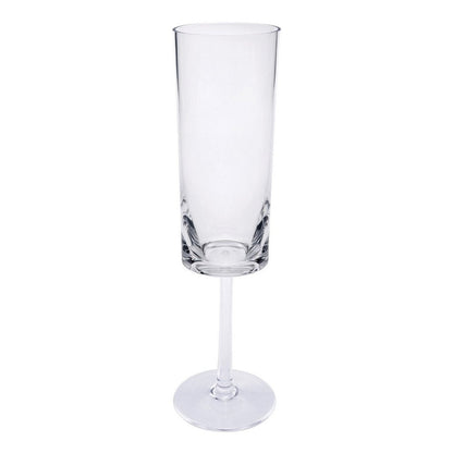 Set of Four Clear Tritan Plastic Stemmed Flute HomeRoots