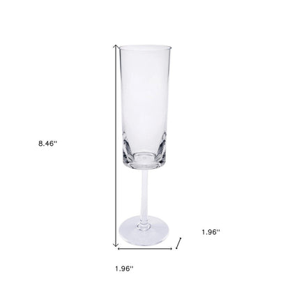 Set of Four Clear Tritan Plastic Stemmed Flute HomeRoots