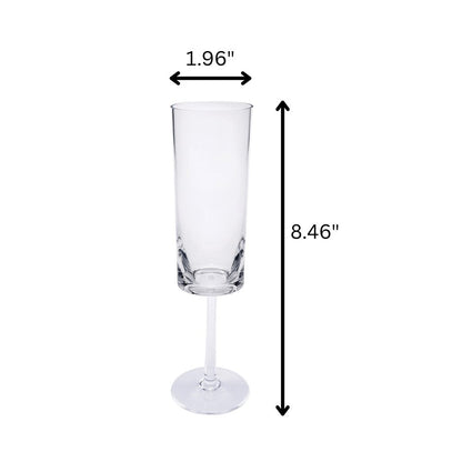 Set of Four Clear Tritan Plastic Stemmed Flutes HomeRoots