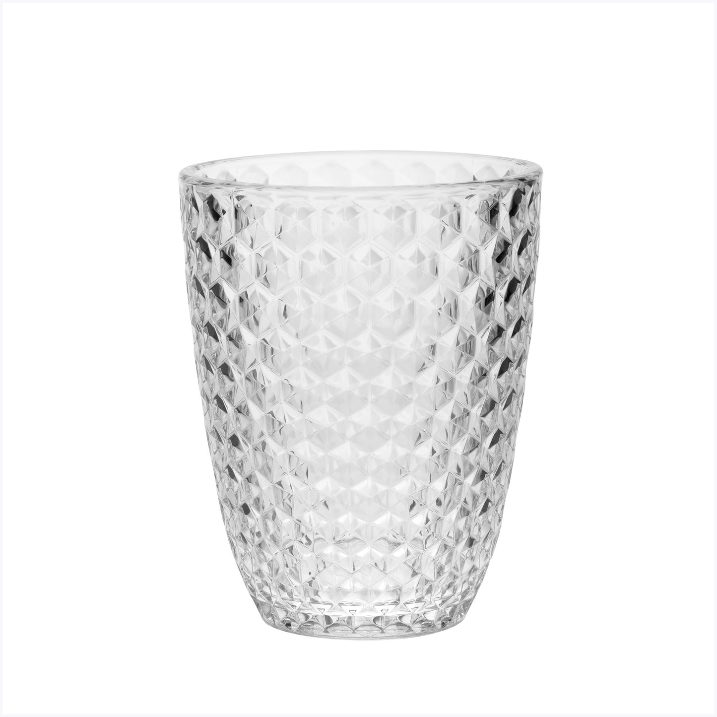 Set of Four Clear Diamond Acrylic Stemless Whiskey Glasses