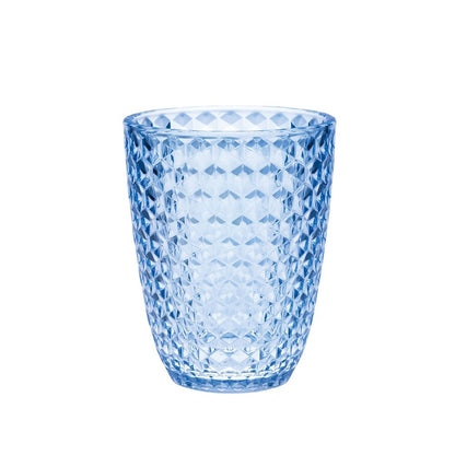 Set of Four Blue Diamond Acrylic Stemless Whiskey Glass HomeRoots