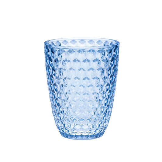 Set of Four Blue Diamond Acrylic Stemless Whiskey Glass HomeRoots